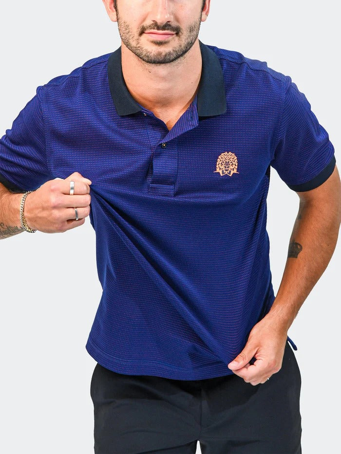 Maceoo Stretch Short-Sleeve Polos | Polo MozartDotTip Blue