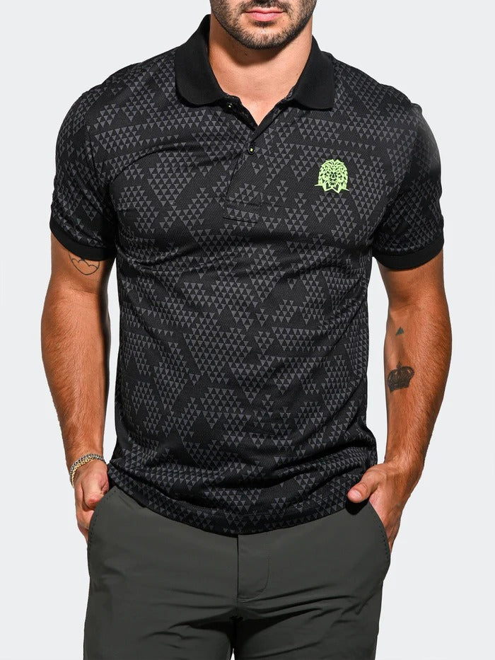 Maceoo Stretch Short-Sleeve Polos | Polo MozartTriangleTip Black