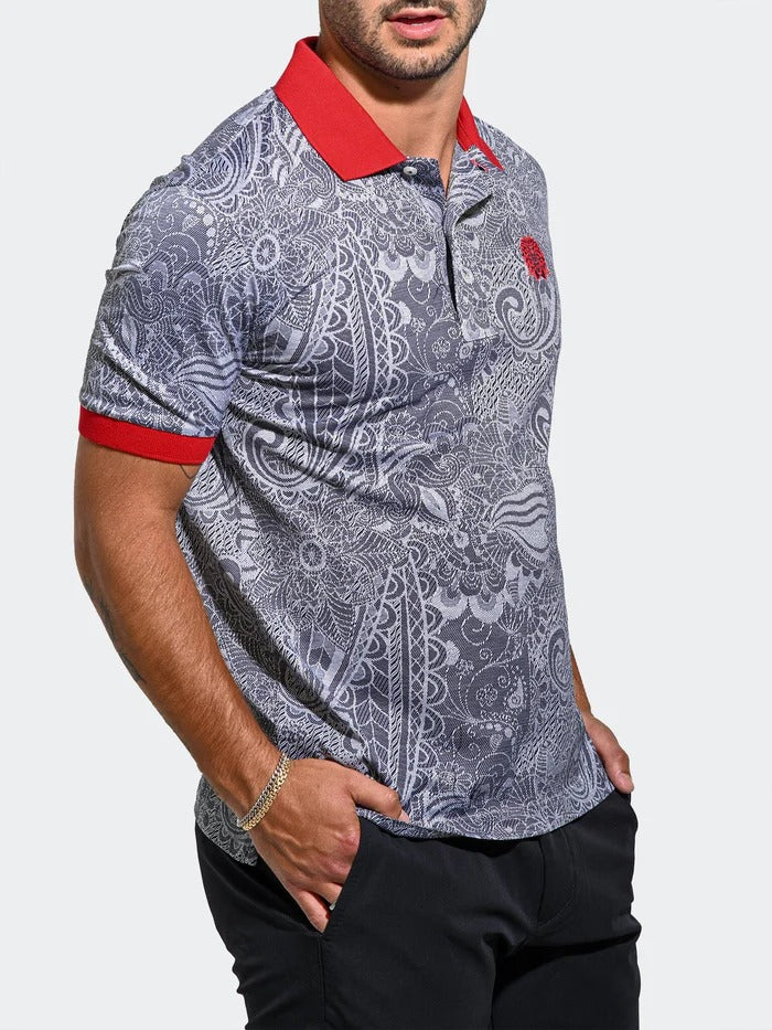 Maceoo Stretch Short-Sleeve Polos | Polo MozartStaticTip Grey