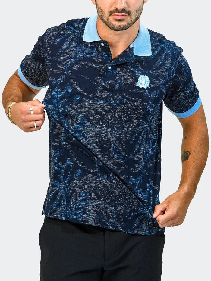 Maceoo Stretch Short-Sleeve Polos | Polo MozartMatrixTip Blue