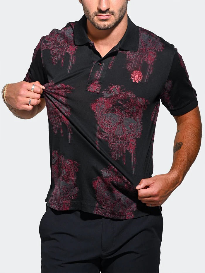 Maceoo Stretch Short-Sleeve Polos | Polo MozartSwirlTip Red