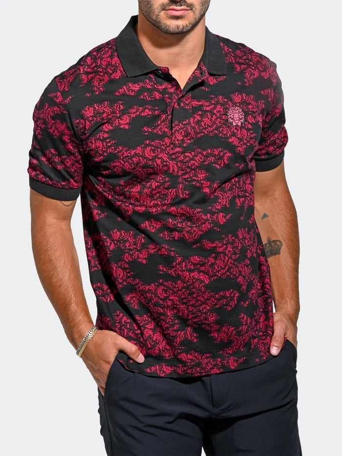 Maceoo Stretch Short-Sleeve Polos | Polo MozartLeafTip Red