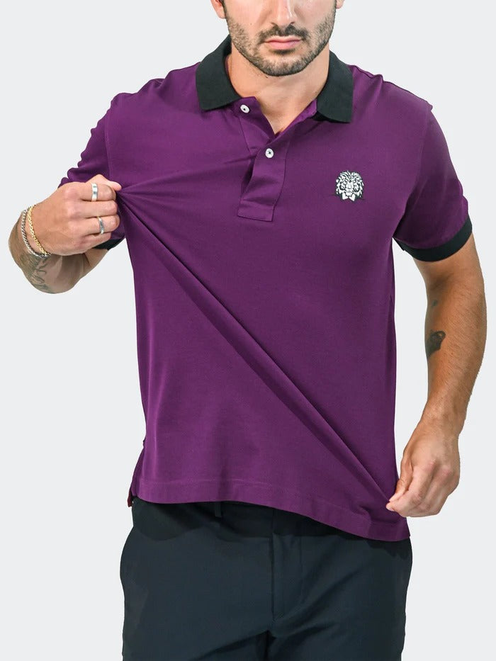 Maceoo Stretch Short-Sleeve Polos | Polo MozartSpeckTip Burgundy