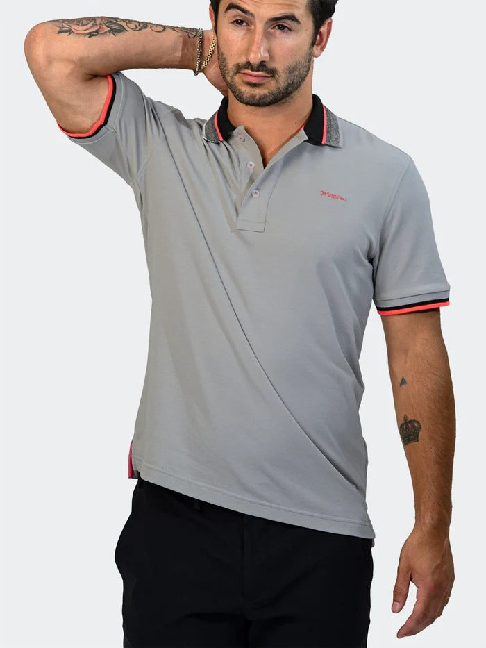 Maceoo Stretch Short-Sleeve Polos | Polo TipPatch46 Grey