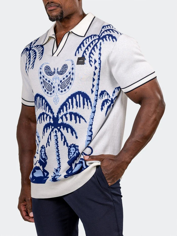 Maceoo Stretch Short-Sleeve Polos | Polo Knit Ascension0086 White