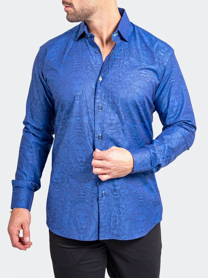 Maceoo Stretch Shirt | Fibonacci Ascension0095 Blue