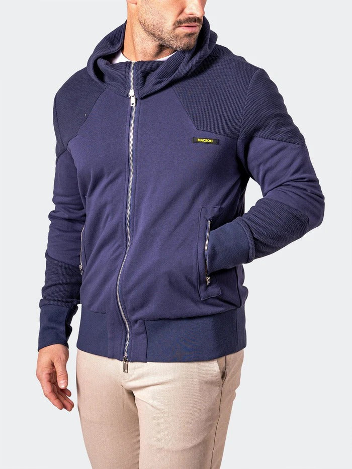 Maceoo Stretch Athletic Wear | Hoodie Indigo Blue