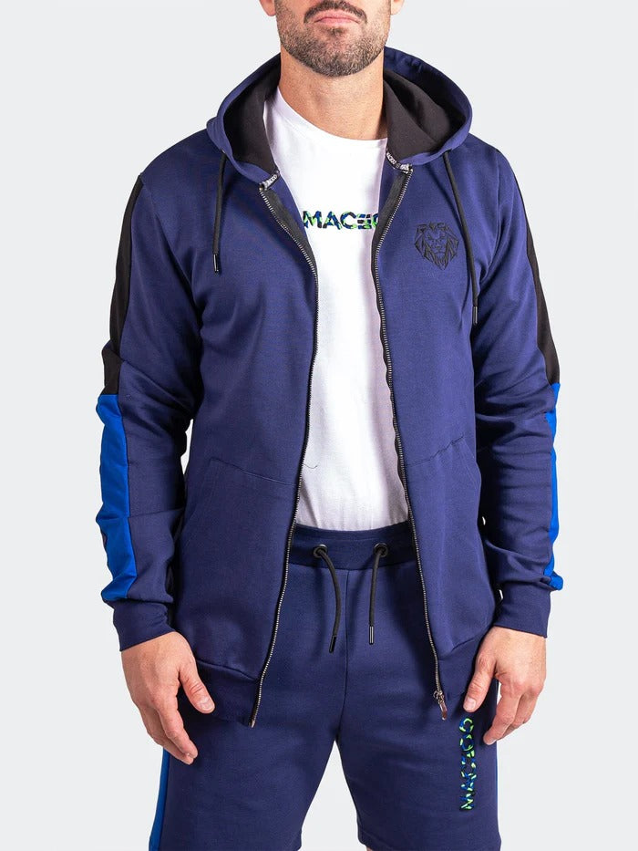 Maceoo Stretch Athletic Wear | Hoodie ResistanceEmb Blue