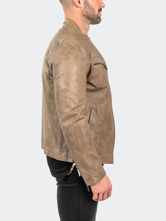 Maceoo Jacket | Leather Mocha Brown