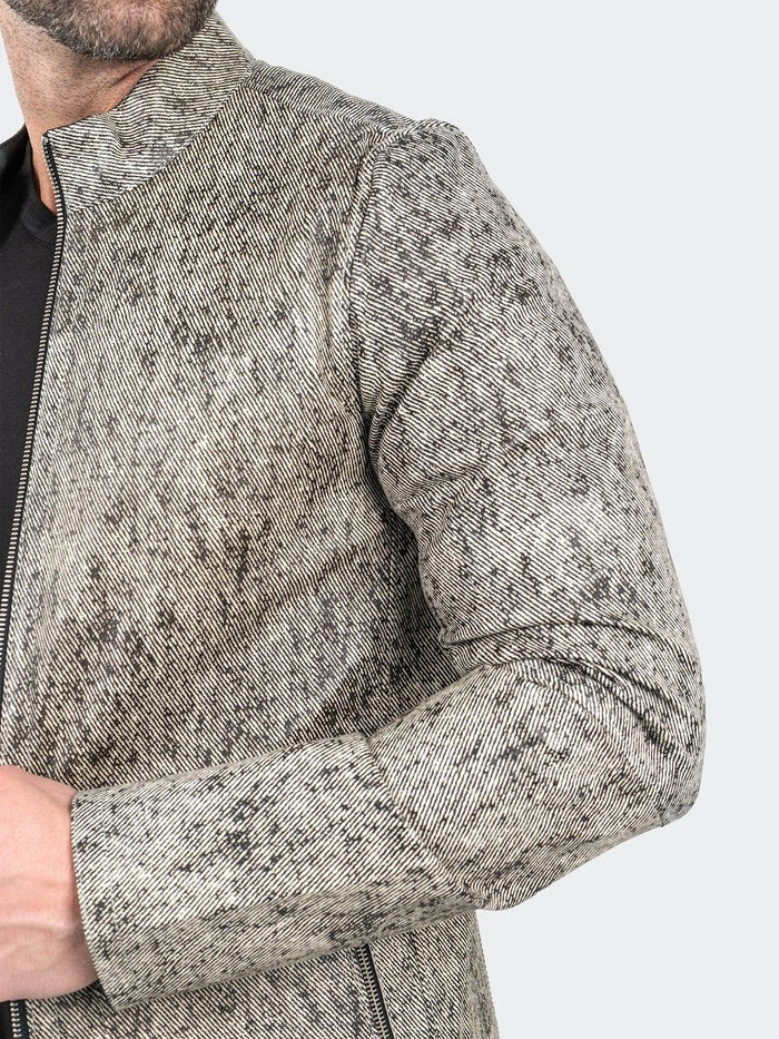 Maceoo Jacket | Leather ReverseGranite Grey