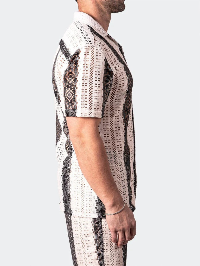 Maceoo Short-Sleeve Shirt | Shirt SS StripesCream White