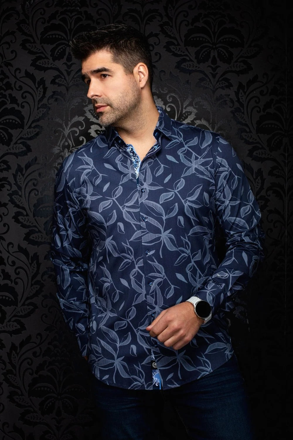 Au Noir Stretch Shirt | Azrak Navy