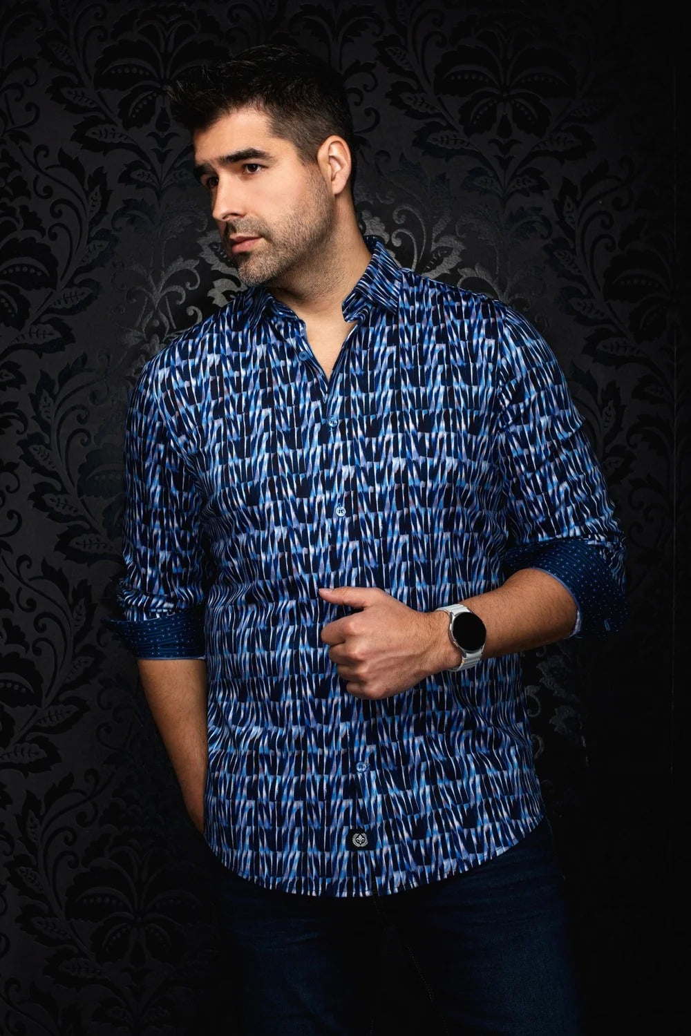 Au Noir Stretch Shirt | Darian Navy