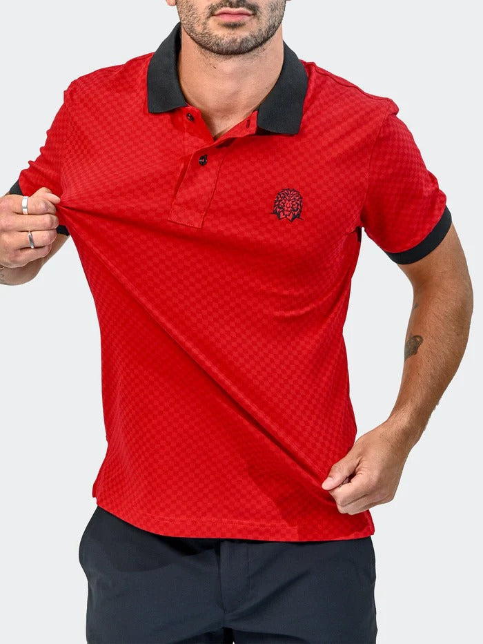 Maceoo Stretch Short-Sleeve Polos | Polo MozartSquareTip Red
