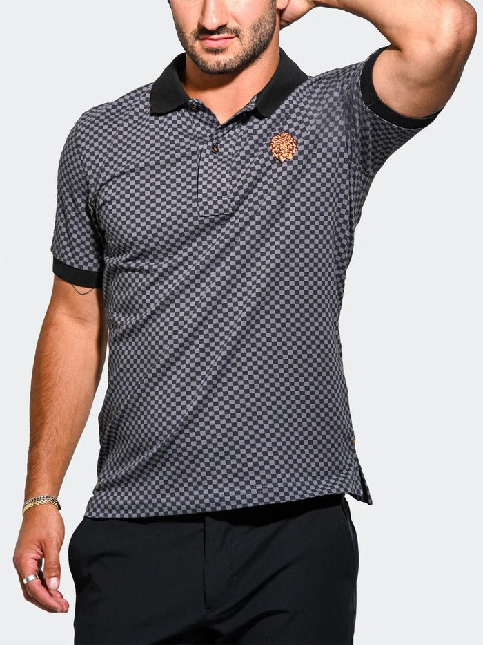 Maceoo Stretch Short-Sleeve Polos | Polo MozartSquareTip Grey