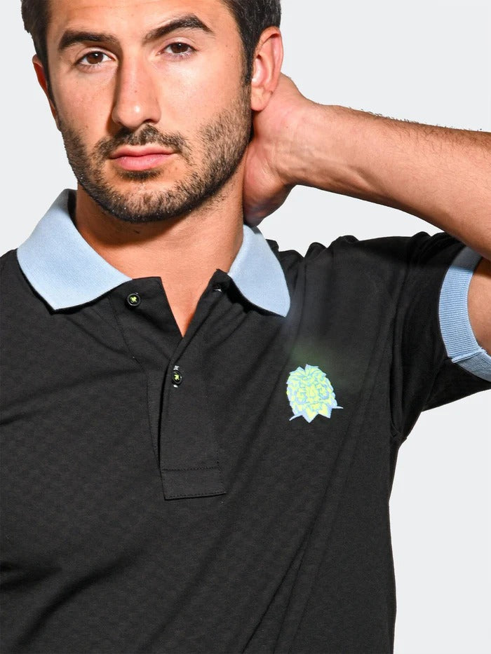 Maceoo Stretch Short-Sleeve Polos | Polo MozartSquareTip Black