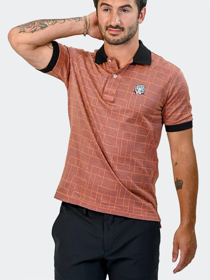 Maceoo Stretch Short-Sleeve Polos | Polo MozartLinesTip Orange