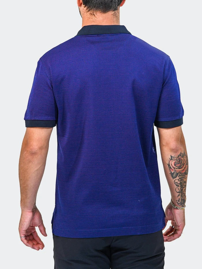 Maceoo Stretch Short-Sleeve Polos | Polo MozartDotTip Blue