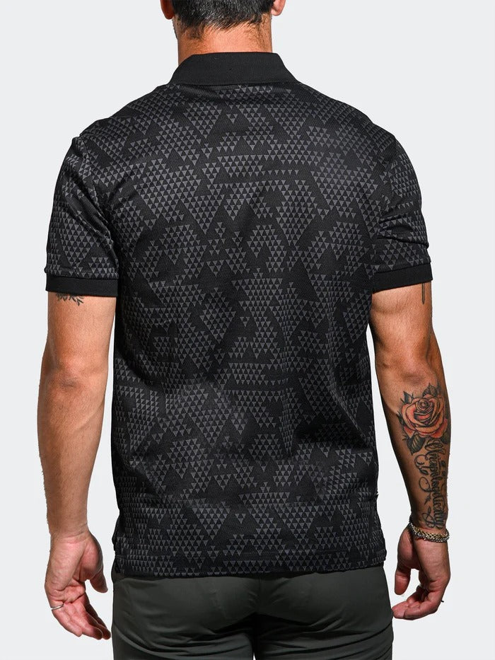 Maceoo Stretch Short-Sleeve Polos | Polo MozartTriangleTip Black