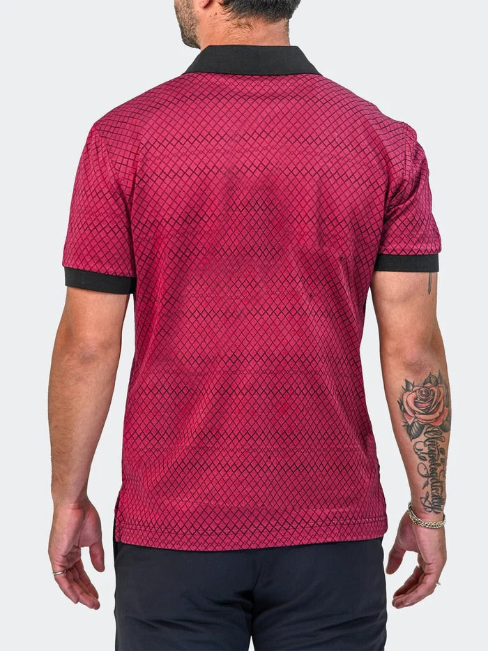 Maceoo Stretch Short-Sleeve Polos | Polo MozartScaleTip Red