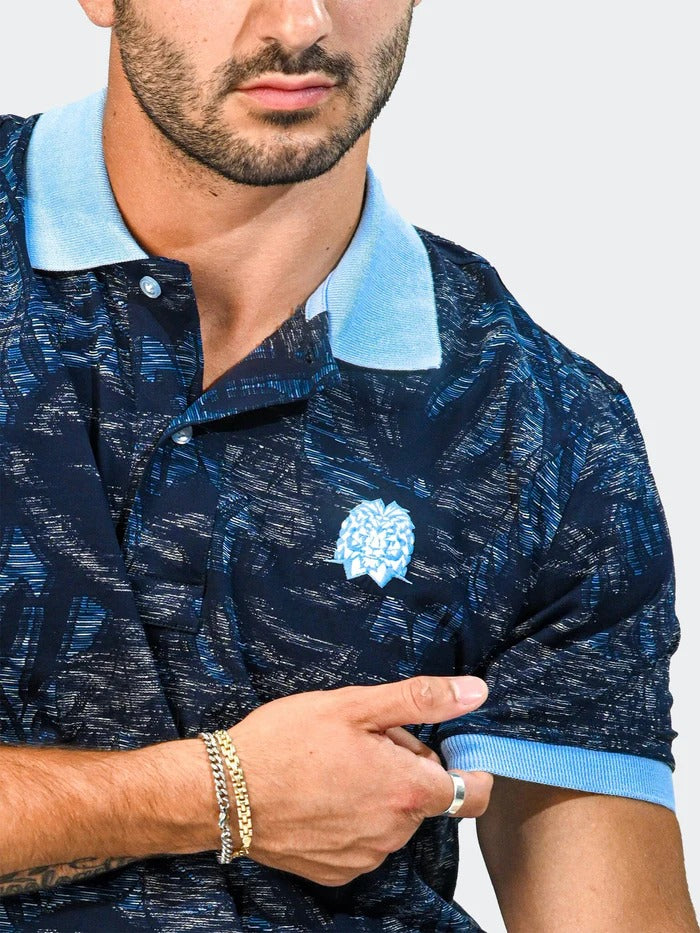 Maceoo Stretch Short-Sleeve Polos | Polo MozartMatrixTip Blue