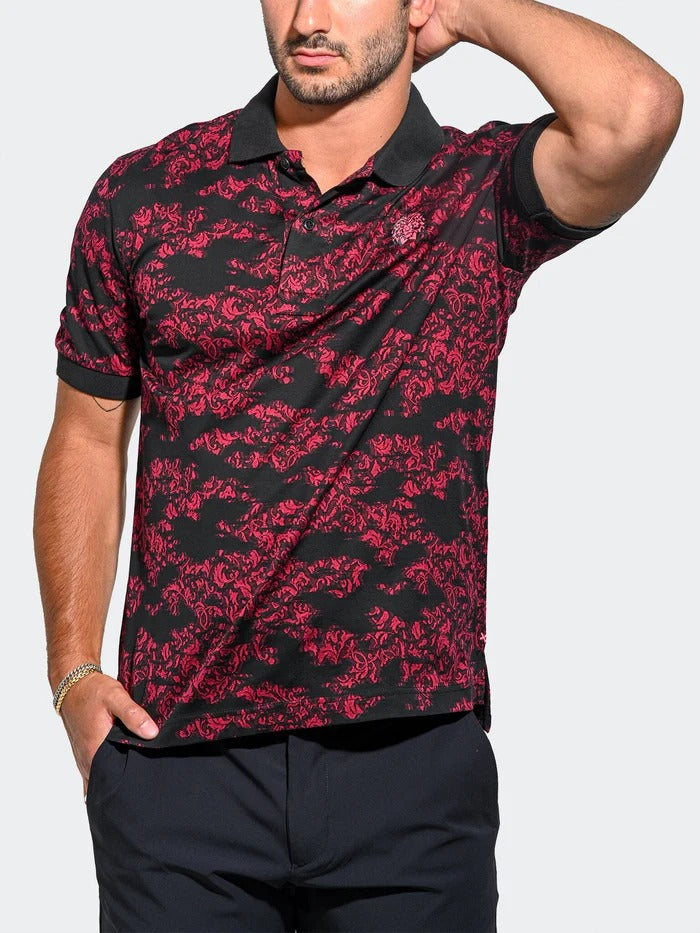 Maceoo Stretch Short-Sleeve Polos | Polo MozartLeafTip Red