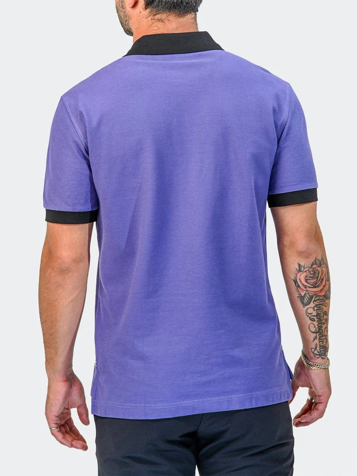 Maceoo Stretch Short-Sleeve Polos | Polo MozartSpeckTip Navy