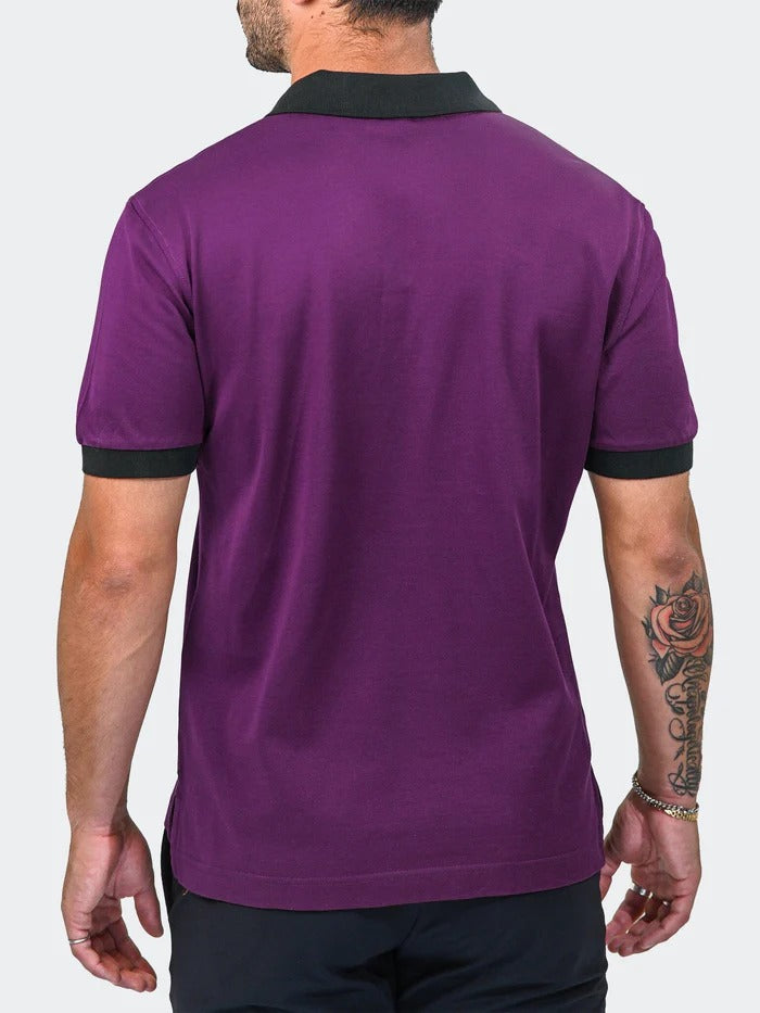 Maceoo Stretch Short-Sleeve Polos | Polo MozartSpeckTip Burgundy