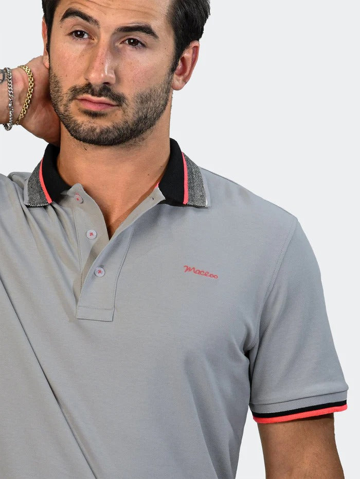 Maceoo Stretch Short-Sleeve Polos | Polo TipPatch46 Grey