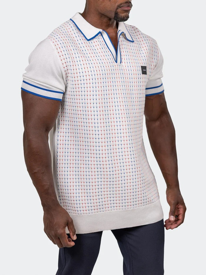 Maceoo Stretch Short-Sleeve Polos | Polo Knit Ascension0087 White