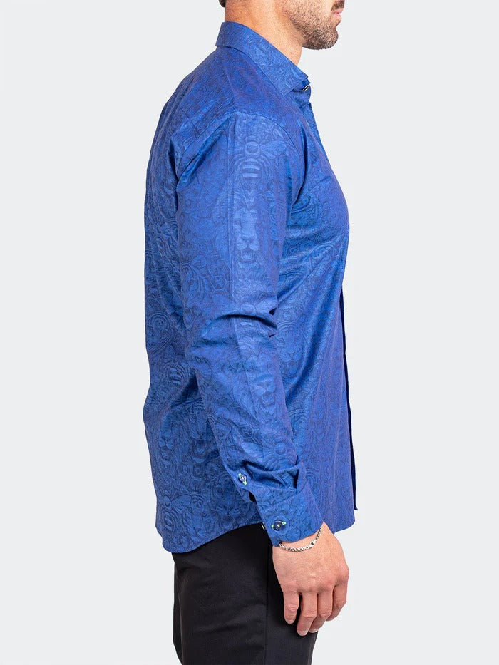 Maceoo Stretch Shirt | Fibonacci Ascension0095 Blue