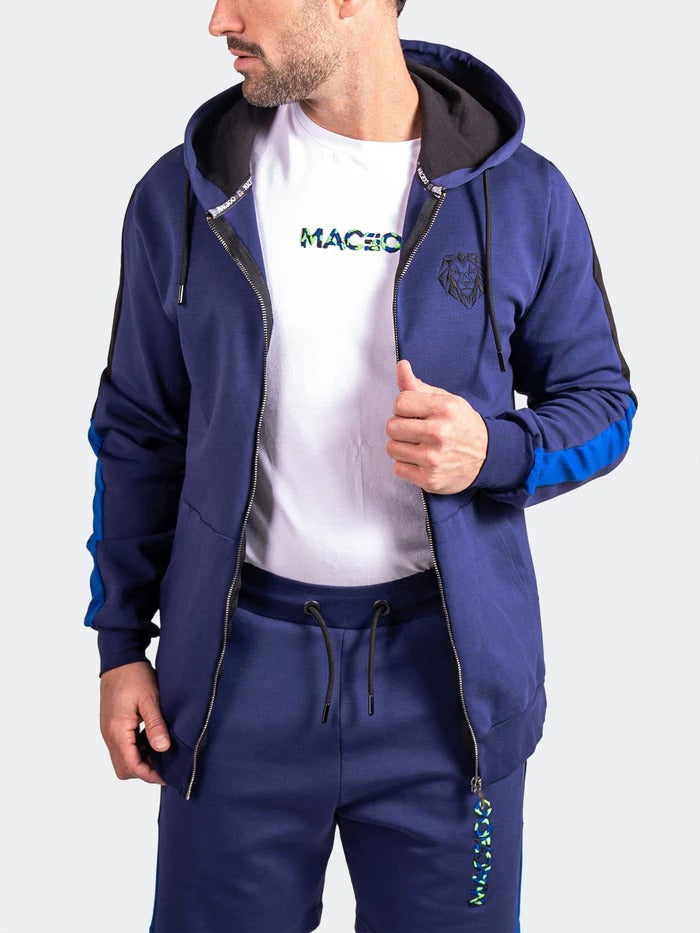Maceoo Stretch Athletic Wear | Hoodie ResistanceEmb Blue