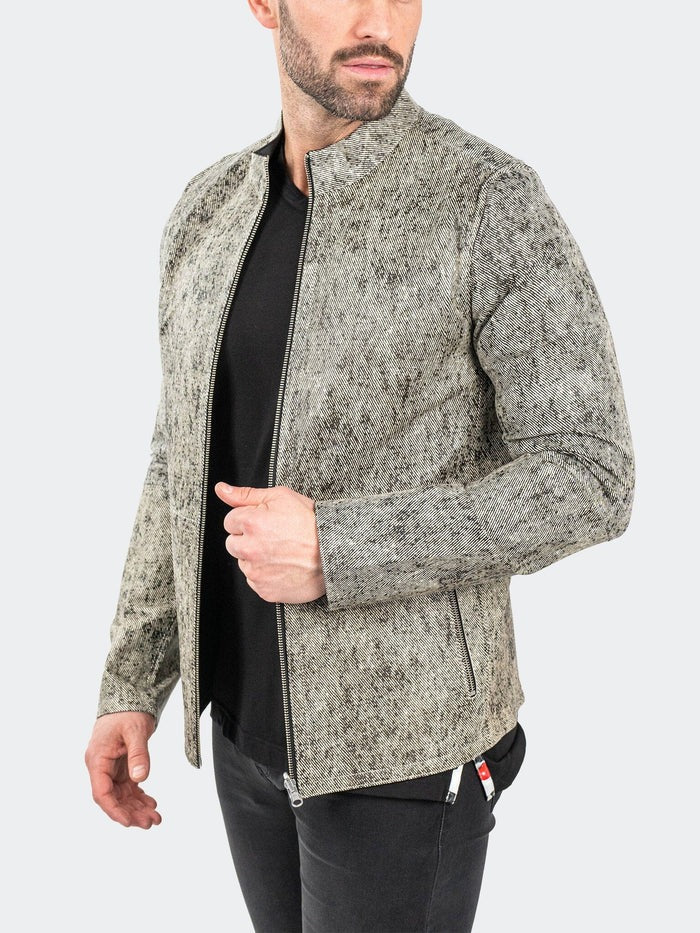 Maceoo Jacket | Leather ReverseGranite Grey