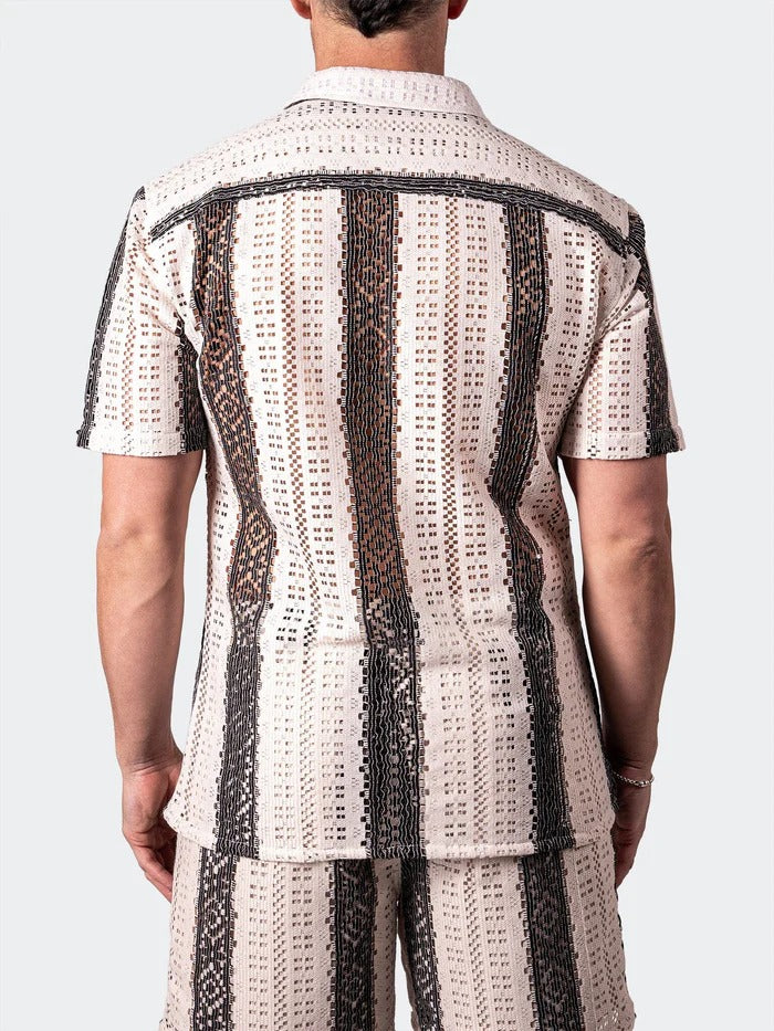 Maceoo Short-Sleeve Shirt | Shirt SS StripesCream White