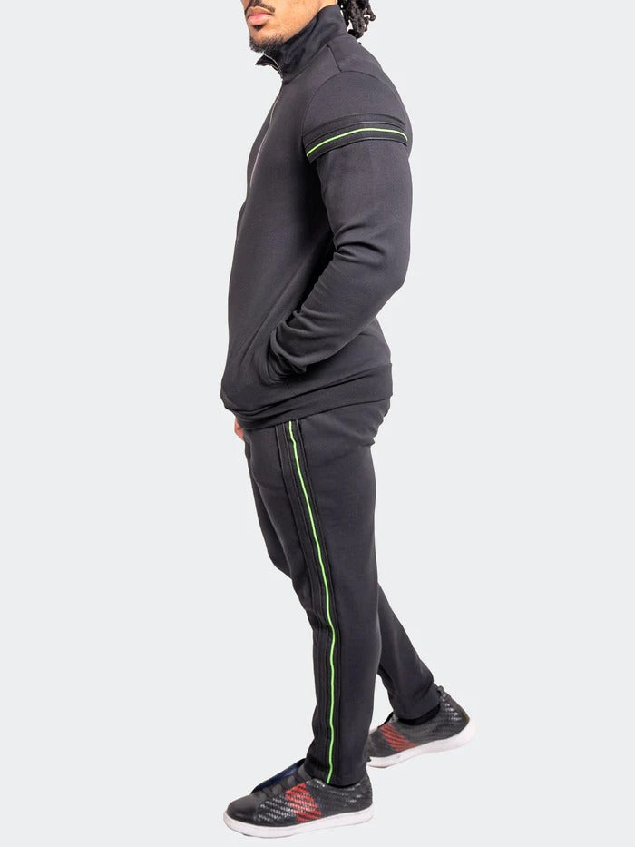 Maceoo Stretch Athletic Wear | Zipper ResistanceNeon Black