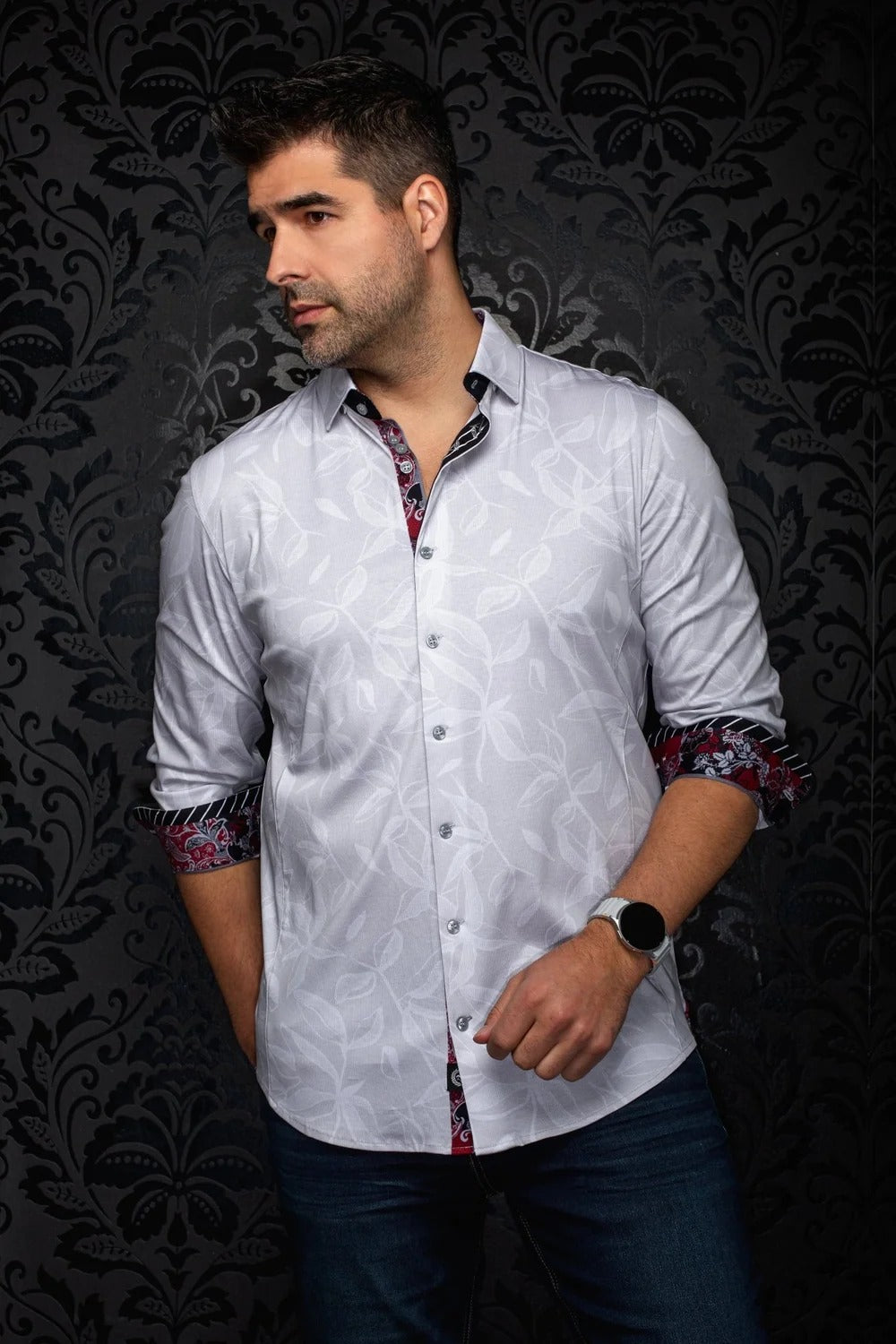 Au Noir Stretch Shirt | Azrak Greige