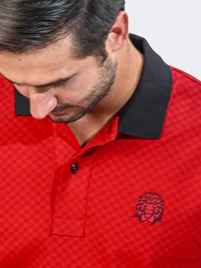 Maceoo Stretch Short-Sleeve Polos | Polo MozartSquareTip Red