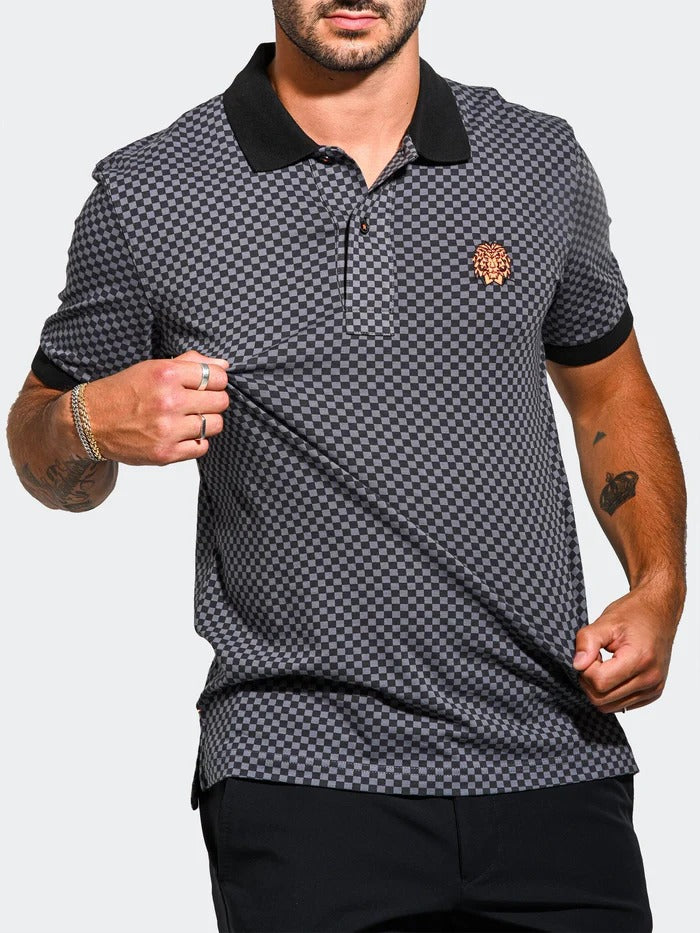 Maceoo Stretch Short-Sleeve Polos | Polo MozartSquareTip Grey
