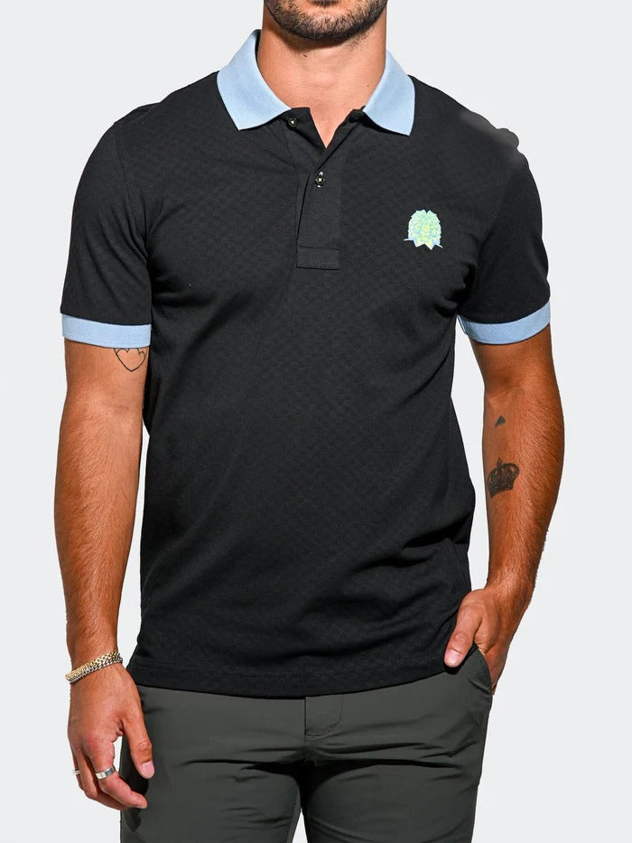 Maceoo Stretch Short-Sleeve Polos | Polo MozartSquareTip Black