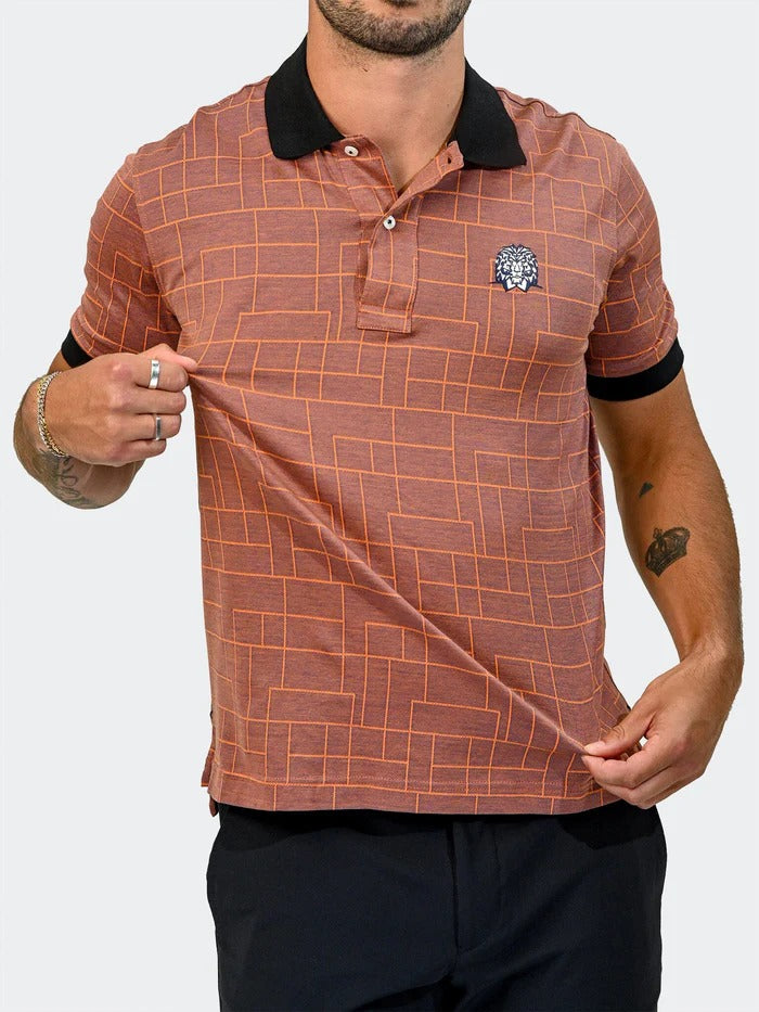 Maceoo Stretch Short-Sleeve Polos | Polo MozartLinesTip Orange