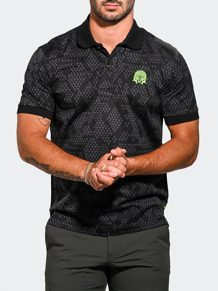 Maceoo Stretch Short-Sleeve Polos | Polo MozartTriangleTip Black