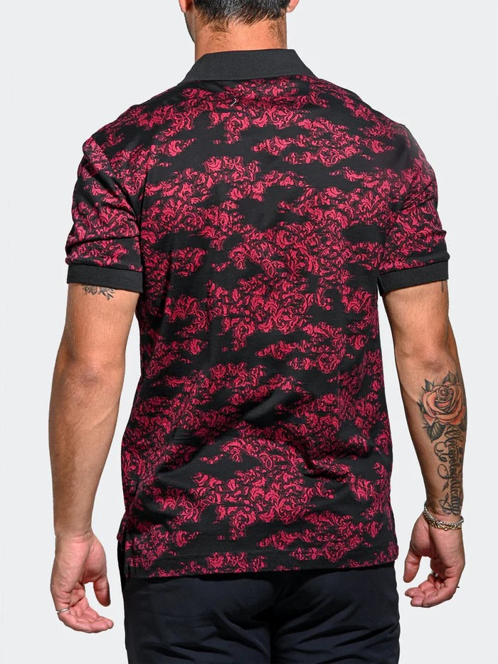 Maceoo Stretch Short-Sleeve Polos | Polo MozartLeafTip Red