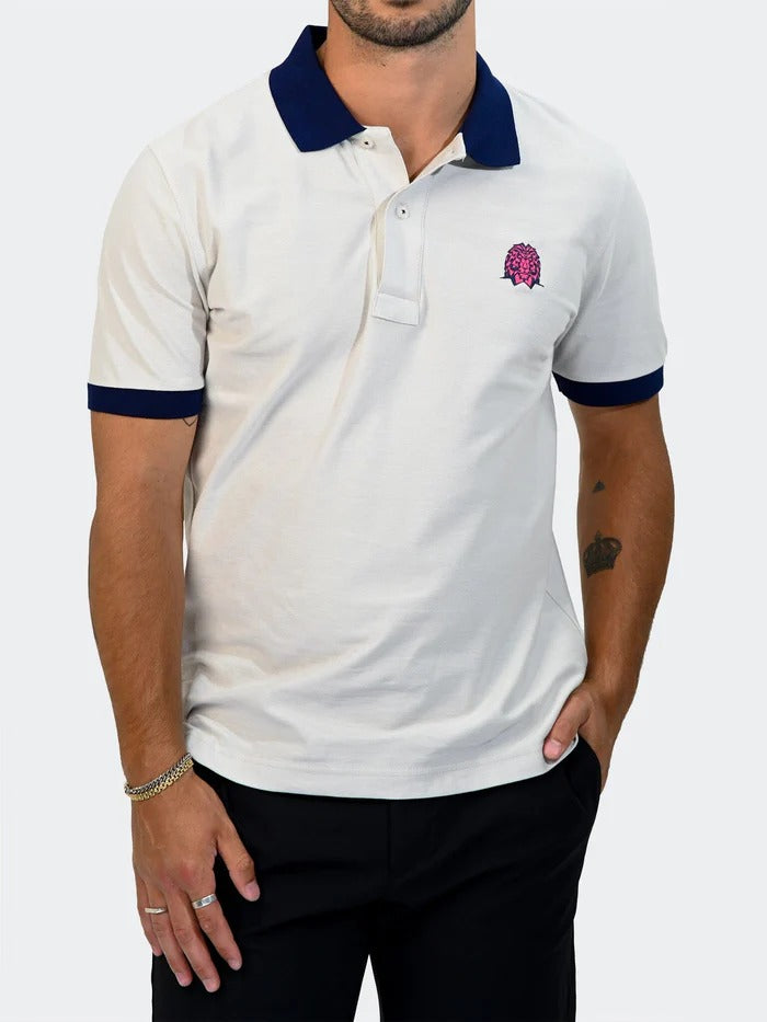 Maceoo Stretch Short-Sleeve Polos | Polo MozartSpeckTip Light Tan