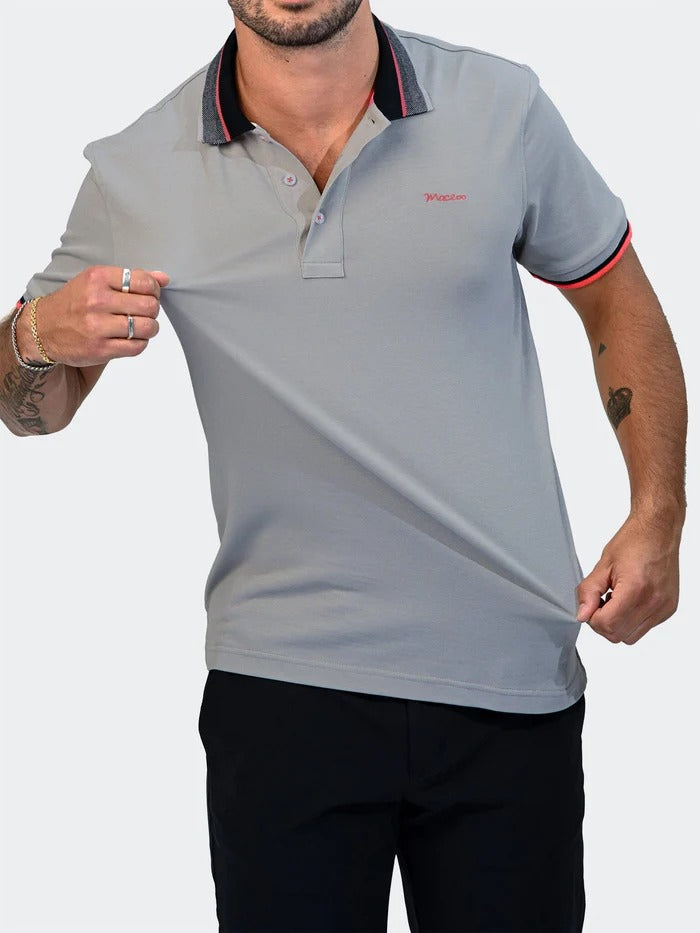 Maceoo Stretch Short-Sleeve Polos | Polo TipPatch46 Grey