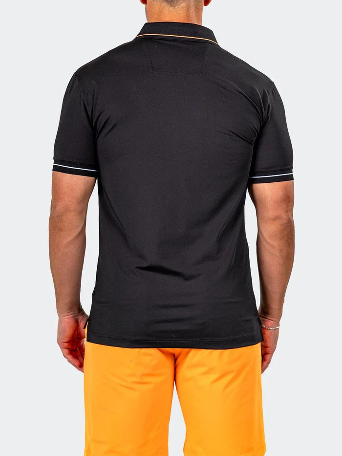 Maceoo Stretch Short-Sleeve Polos | Polo Knit Ascension0091 Black