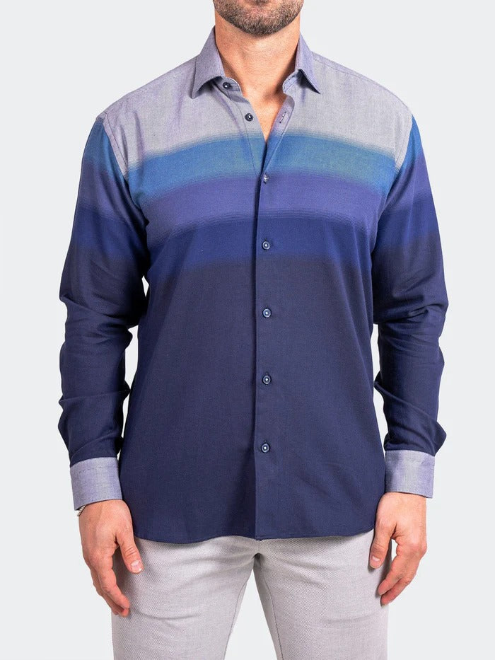 Maceoo Stretch Shirt | Fibonacci Ascension0024 Blue