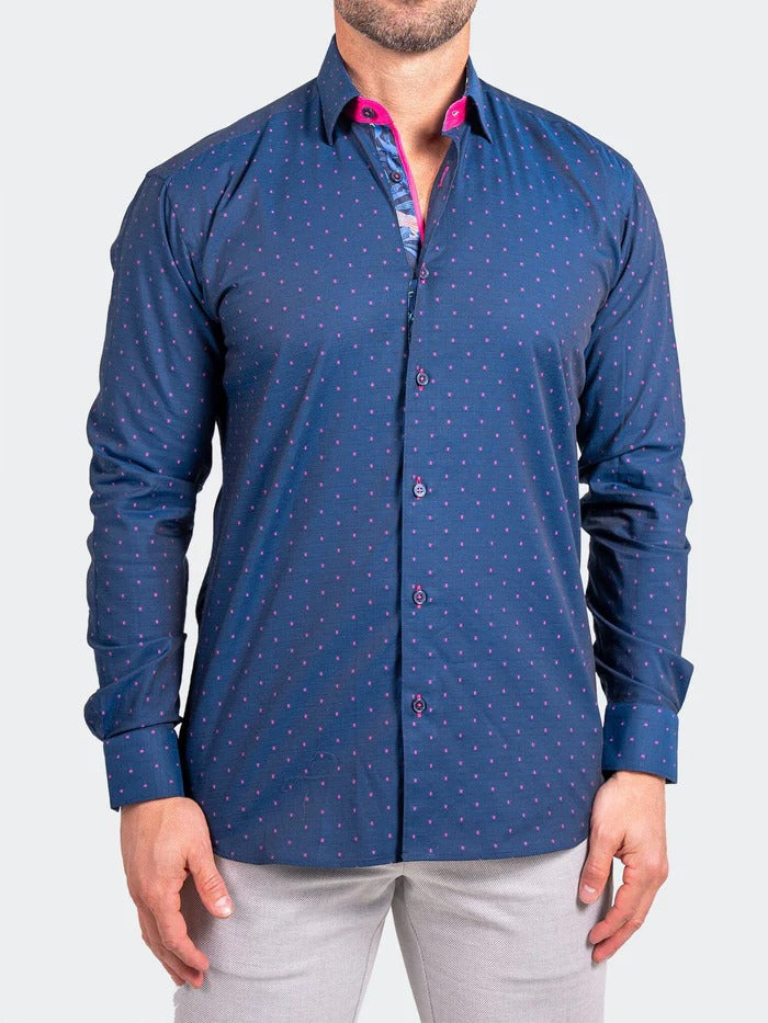 Maceoo Stretch Shirt | Fibonacci Ascension0068 Blue