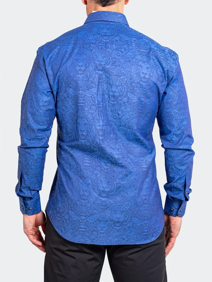 Maceoo Stretch Shirt | Fibonacci Ascension0095 Blue