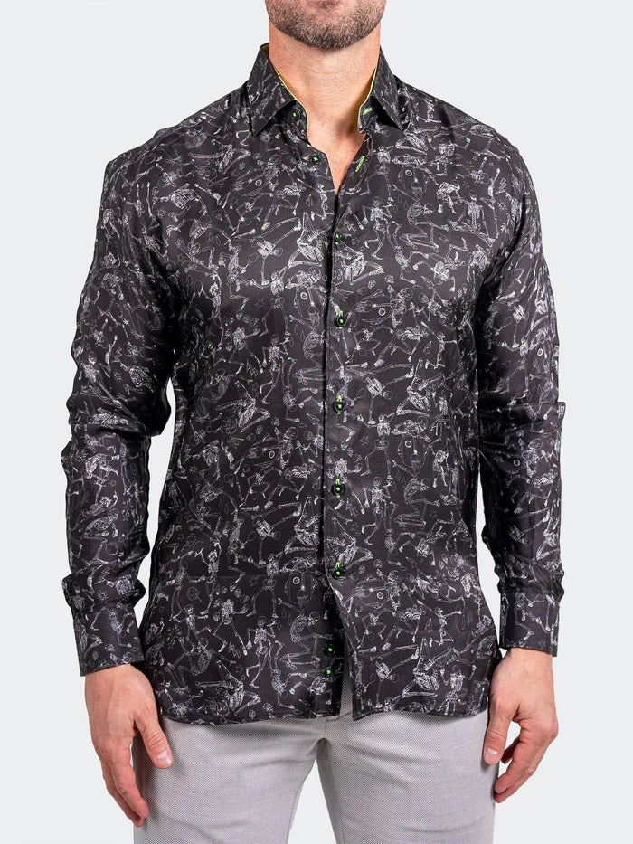 Maceoo Stretch Shirt | Fibonacci Ascension0208 Black