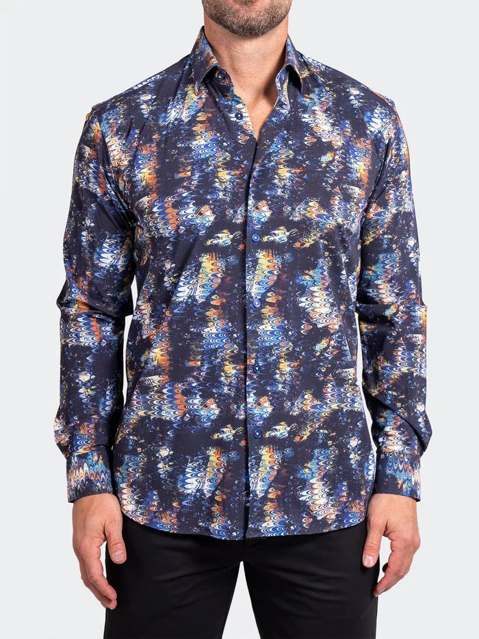 Maceoo Stretch Shirt | Fibonacci Stretch Ascension3241 Black